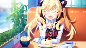 Enjoy An Afternoon Snack And Coffee At Cafe Anime! Wallpaper
