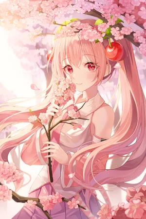Enjoy The Beauty And Bliss Of Sakura Miku Wallpaper