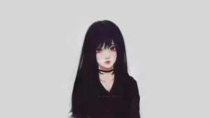 Enjoy The Beauty Of An Anime Aesthetic With This Stunning Black Desktop Wallpaper. Wallpaper