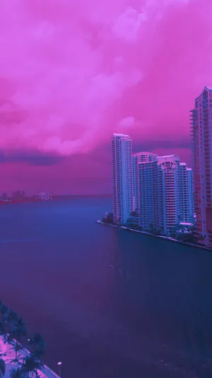 Enjoy The Colorful Retro Vibes Of Miami Wallpaper
