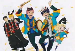 Enjoy The Fun Festival With Blue Exorcist Wallpaper