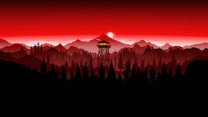 Enjoy The Sight Of The Red Firewatch Tower Wallpaper