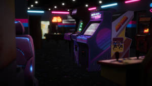 Enjoy The Thrill Of Endless Gaming Fun With The Arcade Wallpaper