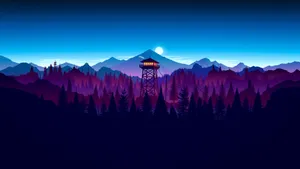 Enjoy The Tranquil Beauty Of The Minimalist Firewatch Landscape Wallpaper