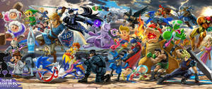 Enjoy The Ultimate Super Smash Bros Ultimate Fight Wallpaper