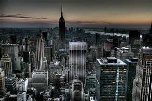 Enjoying A Beautiful Evening View Of Manhattan In New York City Wallpaper