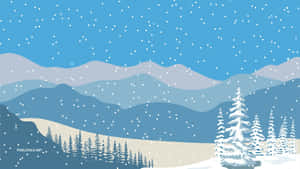 Enjoying A Peaceful Moment In A Winter Landscape Wallpaper