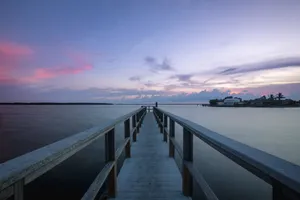 Enjoying A Serene View Of A Bridge Under A Beautiful Sky Wallpaper