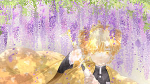 Enjoying The Beauty Of Nature With Wisteria Flowers Wallpaper
