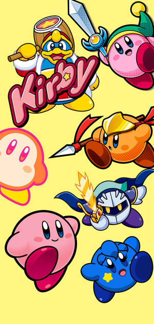 Enjoying The Fun Times: Kirby And His Friends Wallpaper