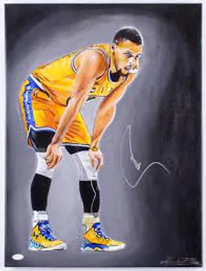 Enjoying The Game - Stephen Curry Cartoon Wallpaper