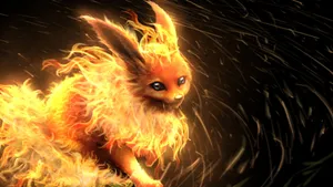 Enjoying The Sun With Flareon The Fire-type Pokemon. Wallpaper