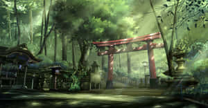 Enter The Mystical Anime Forest Wallpaper