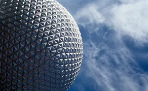 Epcot Globe With Wispy Clouds Wallpaper