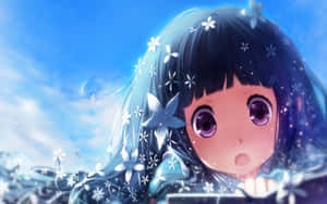 Epic Anime Girl With Flowers Wallpaper