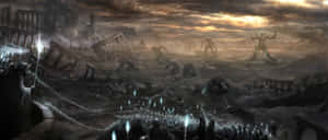 Epic Battle - Heroes And Villains Rise Up Wallpaper