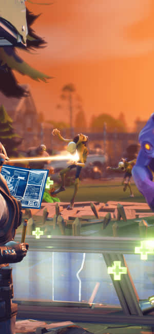 Epic Battle On Fortnite For Iphone Wallpaper