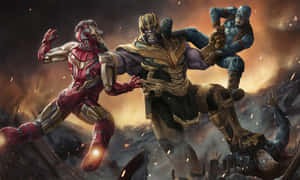 Epic Superhero Battle Artwork Wallpaper