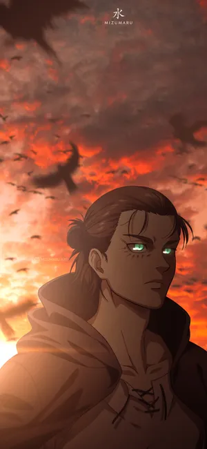 Eren Yeager Aesthetic Anime Iphone Wallpaper