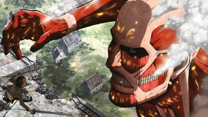 Eren Yeager Meets Colossal Titan Wallpaper