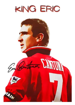 Eric Cantona With Autograph Wallpaper