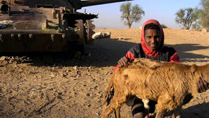 Eritrea Man With Barn Pet Wallpaper