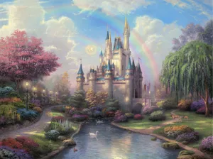 Escape To A Magical World Of Adventure With This Beautiful Children's Fairy Painting Of Disneyland Park. Wallpaper