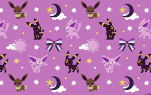 Espeon Umbreon And Eevee Pattern Wallpaper