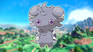 Espurr Against A Mountainous Background Wallpaper