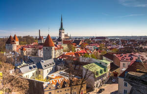 Estonia Rural City Wallpaper
