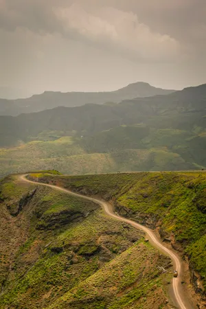 Ethiopia Green Mountain Road Wallpaper