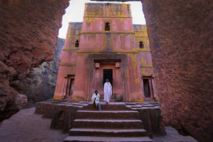 Ethiopia Lalibela Church Entrance Wallpaper