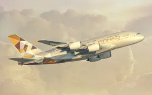 Etihad Airplane In Flight Wallpaper