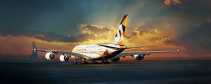 Etihad Airways At Sunrise Wallpaper