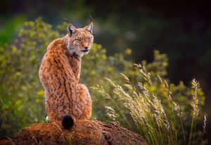 Eurasian Lynx On Autumn Watch Wallpaper