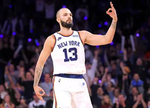 Evan Fournier Three Point Shot Celtics Vs. Knicks Wallpaper