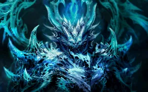 Evil Greenish Blue Monster Wallpaper