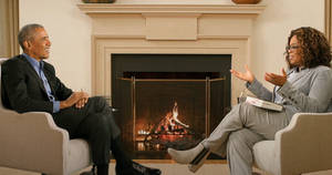 Ex-president Barrack Obama With Oprah Winfrey Wallpaper