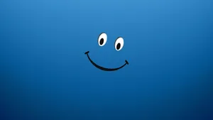 Excited Blue Smiley Wallpaper
