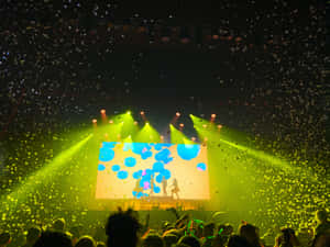 Excited Crowd At An Electrifying Music Festival Wallpaper