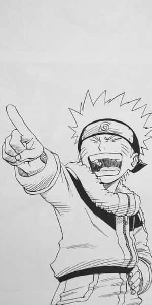 Excited Naruto Uzumaki Sketch Wallpaper