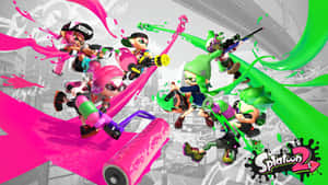 Exciting Splatoon 2 Battle Scene Wallpaper