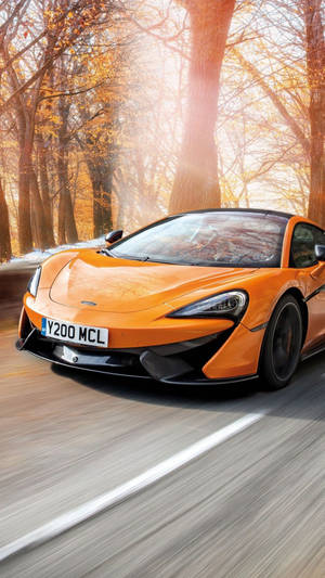 Exhilarating 2020 Orange Mclaren 570s Sports Car Wallpaper For Iphone Wallpaper