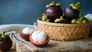 Exotic Tropical Mangosteen Fruit Wallpaper