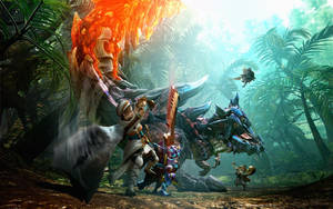 'experience An Epic Adventure In Monster Hunter World' Wallpaper