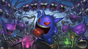 “experience The Electrifying Energy Of Gengar In Concert!” Wallpaper