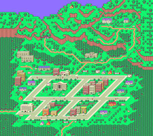 Explore The Beautiful City And Villages Of Earthbound Wallpaper