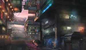 Explore The Darker Side Of The Future Through Cyberpunk Aesthetics Wallpaper