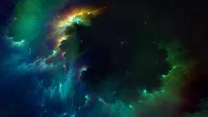 Explore The Depths Of The Green Galaxy! Wallpaper