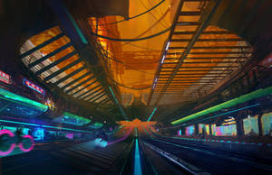Explore The Futuristic Airways Of The Cyberpunk 2077 City. Wallpaper